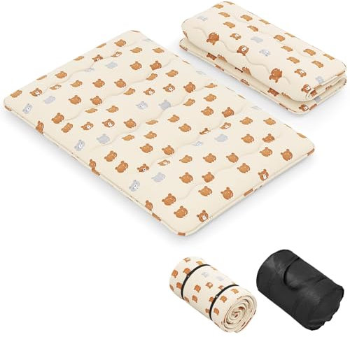 GIANTEX Bodenmatratze 140x200 cm, Futon Matratze Japanisch, Tatami Matte Faltbar & Tragbar, Klappmatratze mit Tragetasche & Abnehmbarer Bezug, Schlafmatte Schlafunterlage für Gästezimmer Schlafzimmer
