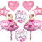 Ballerina Geburtstag Deko Ballon Mädchen – 8 Stück Rosa Ballerina Folienballon, herzförmige und Stern Folienballons, Ballett Prinzessin Ballons für Mädchen Geburtstag Deko Baby Shower Party Deko