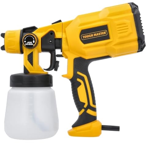 TOUGH MASTER Paint Sprayer 550W Electric Corded HVLP Spray Gun For Furniture, Cabinets, Fence, Walls, Door, Garden Chairs, 800ML Tank 3 Patterns 1 Copper Nozzle 1.8mm 2 Cleaning Tools