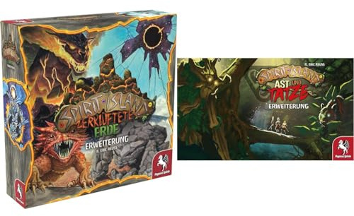 Pegasus Spiele 51898G - Spirit Island: Zerklüftete Erde (Erweiterung) & 51897G Spirit Island: AST und Tatze [Erweiterung]