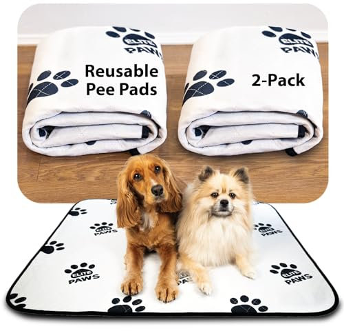 Elite Paws® UK: (XL) Premium, Heavy-Duty Washable Pee Pads (2-Pack) - Puppy & Adult Dog Training Mats, Absorbent, Thick, Reusable, Extra Large (90x80cm), Urine-Revealing White - Puppies & Senior Pets