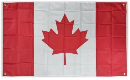 Flagge Kanada, groß, 150 x 90 cm, Flagge Kanada für Balkon mit 4 Ösen und 4 Kabelbindern (Kanada)