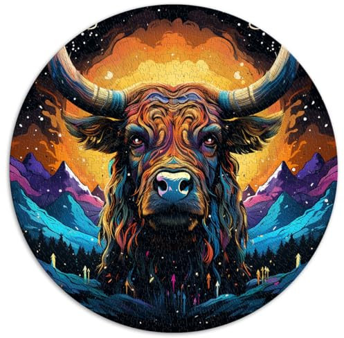 Puzzles Geschenke Spielzeug Sternenhimmel Yak Puzzle 1000 Teile für Erwachsene 67,5x67,5cm Denksport-Puzzle mit vollständig ineinander greifenden und zufällig geformten Teilen
