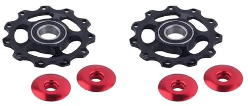 Hfourhnik 2X 11T Fahrrad Schaltwerk Schalträder Schaltrad Lager Umwerfer Führungs Rolle, Schwarz