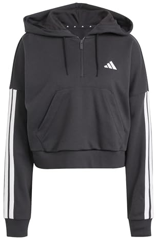 adidas Essentials 3-Stripes French Terry Quarter-Zip Hoodie