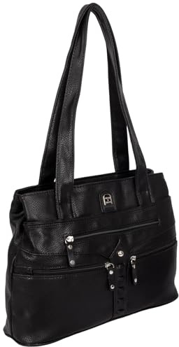 EAAKIE Damen Tasche, Schultertasche, Handtasche, Umhängetasche mit Leder Optik und vielen Fächern