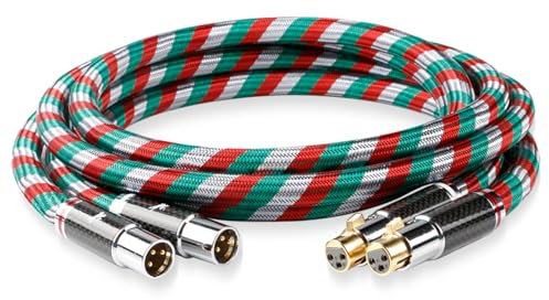 Impeto Câble XLR OCC Câble HI-end qualité audiophile Audio XLR Mâle-Femelle pour Décodage CD Câble de Connexion pour Haut-parleurs Moniteur Amplificateur Avant et Arrière 1m /2 Pièces