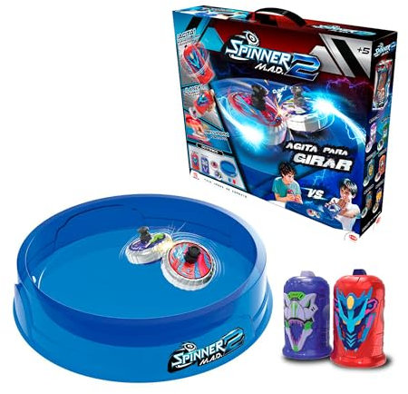 Bizak Spinner Mad 2 Kampfsanden, Kampfspiel mit Kreiseln und Sand, für Jungen und Mädchen ab 5 Jahren, garantierter Spielspaß (62006306)