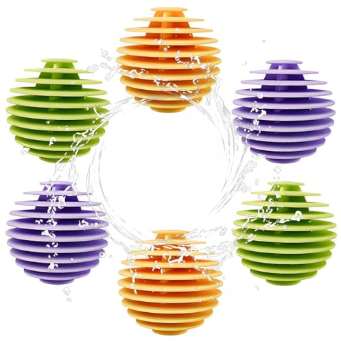 6 pezzi riutilizzabili palline asciugatrice, anti-groviglio palline per asciugatrice, strumento colorato per rimuovere lo sporco.