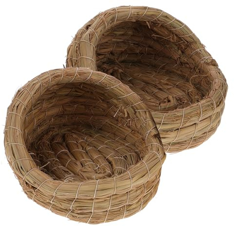 Hohopeti 2 pack Woven Chicken Nest Box Laying Nest for Hens Chicken Sleeping House Sleeping Bed with Private Space Portable Birdcage Accessory for Coop
