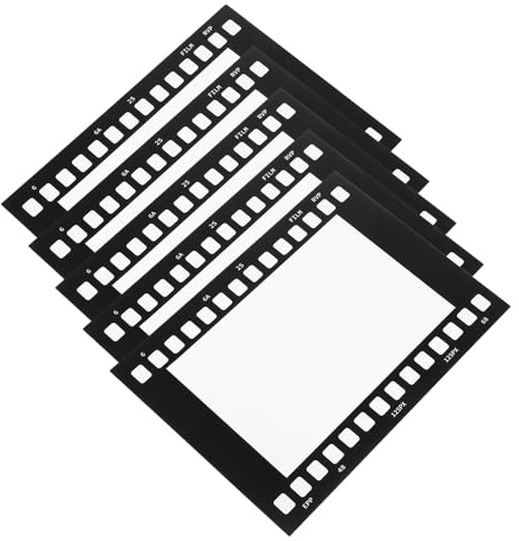 MUSISALY Filmstreifen Bilderrahmen Fotos Vintage Retro Stil 15cm 5 Stück aus Papier Schwarz Einfache Selbstgemacht Installation für Heim und Büro Dekoration