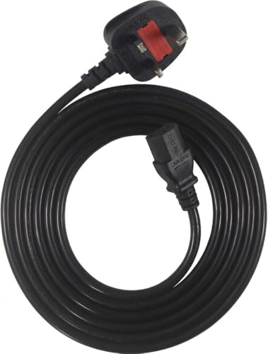 10M UK 3-Pin Power Cable IEC C13 Kettle Lead 13A Fused BS1363 Plug, Copper Core AC Power Cord for PC, Computer, Monitor, Printer, Samsung, Dell, HP, Sony LED LCD Smart TV