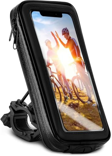 moex Fahrradtasche für Honor Magic8 Lite Handyhalterung Fahrrad Lenker wasserdicht, Lenkertasche mit Touch Fenster, Fahrradhalterung Handy 360 Grad drehbar, eBike Halterung, Schwarz