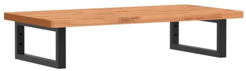 Mhdvray Lavabo da 80 x 40 cm, in legno massello di faggio, mensola sospesa per lavabo con supporti in acciaio, montaggio a parete, per lavabo da appoggio, mobile da bagno moderno, portata 100 kg