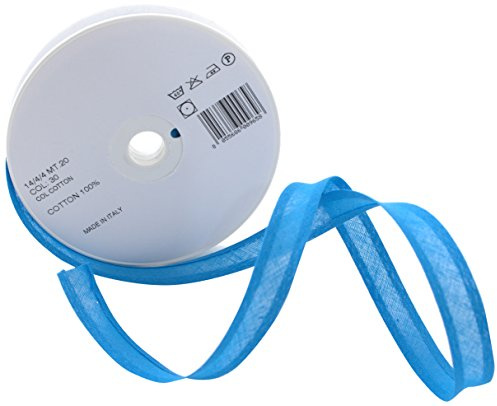 Trimz 14/4/4 mm Cotton Bias Binding Tape, Peacock Blue 30t – Double‑Fold Sewing Tape for Quilting, Dressmaking & DIY Crafts