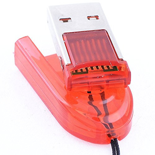 Adaptador Lector Tarjeta Micro SD a USB Portátil, Color Rojo