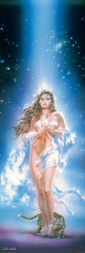 Luis Royo – Door Poster – Woman & Cat – 53 x 158 cm zeigt/Poster