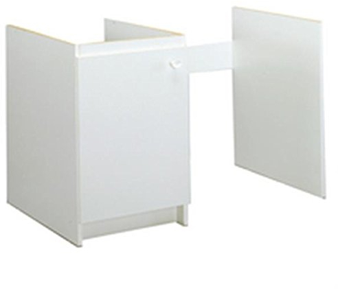 Meuble cuisinette mélaminé pour lave vaisselle, épaisseur 16mm, 1 étagère, 1 porte, vérins de réglage. Réf ABCF120D02