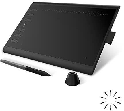 HUION Inspiroy H1060P Zeichentablett mit 8192 Druckempfindlichem, Batterielosem Stift und 12 Benutzerdefinierten Hot Keys, 10 x 6,25 Zoll Grafiktablett zum Zeichnen, Schreiben, Entwerfen, Unterrichten