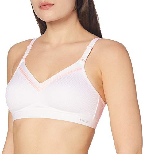 Triumph Womens Triaction Free Motion Ex Sports Bra Non-wired, White, 38E UK