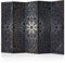 murando Raumteiler Mandala Ornament Oriental Foto Paravent 225x172 cm beidseitig auf Vlies-Leinwand Bedruckt Trennwand Spanische Wand Sichtschutz Raumtrenner schwarz grau f-A-0508-z-c