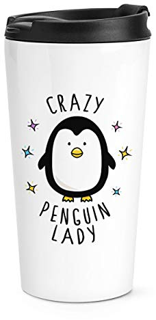 Crazy Penguin Lady Travel Mug Cup