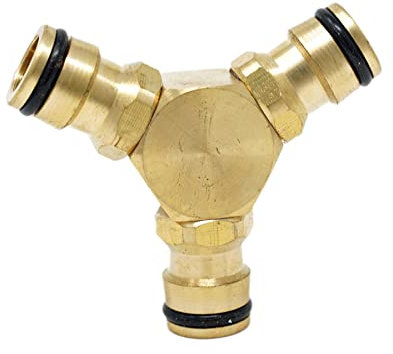 Dapetz ® 3 Way Brass Hose Connector 1/2 Y Splitter Garden Hose Connector for Dual Hose Connectors for Outdoor, Garden, Courtyard, Lawn, Kitchen, Irrigation Needs
