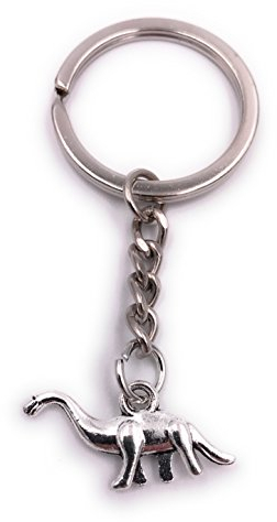 H-Customs Dino Dinosaurier Schlüsselanhänger Anhänger Silber aus Metall