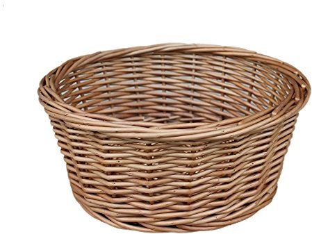 Red Hamper Light Steamed Round Wicker Tray, Wicker, Brown, 24 x 24 x 10 cm