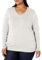 Amazon Essentials Women's Regular-Fit Lightweight Long-Sleeve V-Neck Jumper (Available in Plus Size), Ivory, M