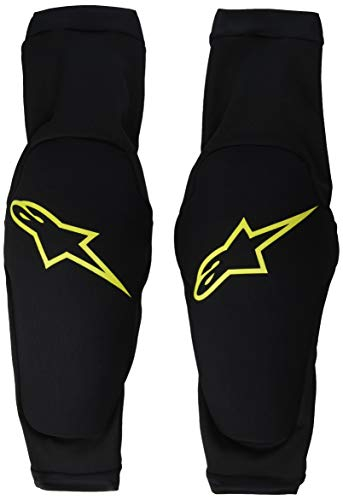 Alpinestars Protector de rodilla Paragon Plus para hombre, color negro y amarillo ácido, talla L