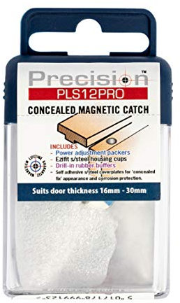 Precision PLS12PRO Concealed Magnetic Catch, Stainless Steel,12mm