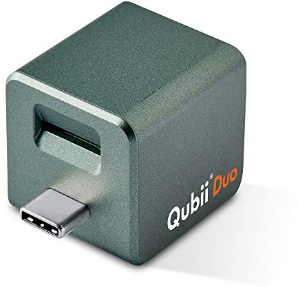 MAKTAR Qubii Duo USB-C Flash-Laufwerk, Automatische Backup während des Ladevorgangs, MFi Zertifiziert Foto-Stick Kompatibel mit iPhone/iPad/Android (ohne MicroSD Karte, Alpingrün)