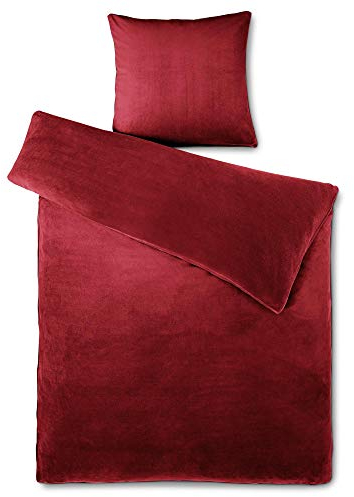 aqua-textil Feelwell Bettwäsche 135 x 200 cm 2teilig Coral Fleece Bettbezug Mikrofaser Thermo Flausch Bordeaux