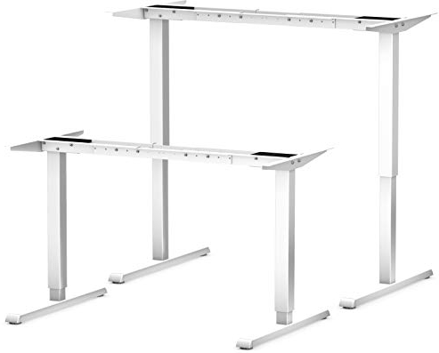 bümö® elektrisch höhenverstellbarer Schreibtisch DIY Schreibtisch-Gestell in Weiß