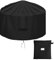 OKPOW Fire Pit Cover 90cm, Firepit Covers Waterproof Round-600D,Anti-UV,Heavy Duty Rip Proof Oxford Fabric Firepit Cover,Round Fire Pit Covers-Black(90cm*50cm)