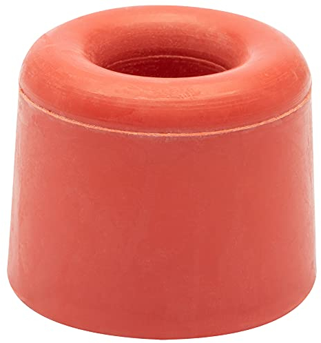 Wagner Doorstop Volcano Small - Ø 30 x 24 mm, red Retro Style Buffer Made of Solid Rubber, to be Screwed on Floors or Walls - 15205121