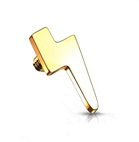 Paula & Fritz® Aufsatz-Dermal Anchor Blitz Gold Titan Grad 23 Gewinde 1,6-mm Haut-Anker Skin Diver Implantat Bodypiercing Ersatz-Kugel