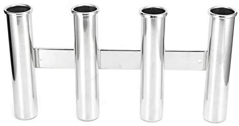 KIMISS Angelrutenhalter 4 Röhren Edelstahl für Boots- und Yachtmontage - Vertikale Halterung für sicheres Angeln im maritimen Umfeld