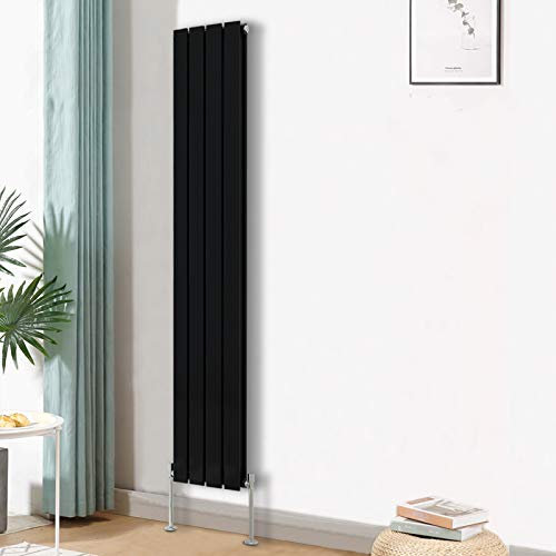 Blümme Vertical Double Flat Panel Designer Radiator Bathroom Heater Central Heating Radiators 1600 x 272mm Black
