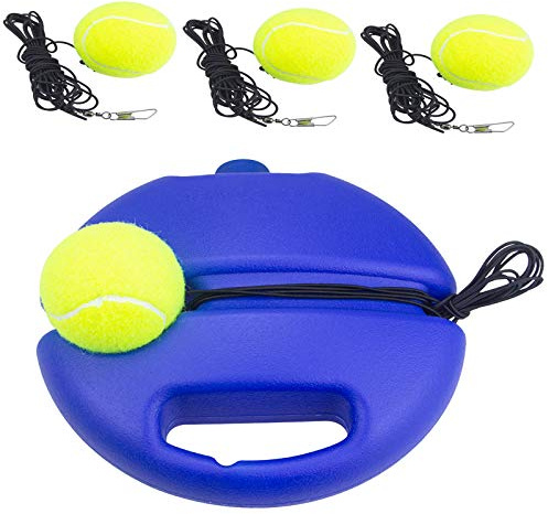 T4U888 Tennis Rebound Ball & Trainer Kit with 4 Balls & 4 Elastic Ropes for Beginners, Kids & Adults