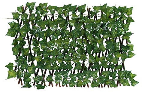 Künstliche Hecke Sichtschutzhecke Balkon Heckenpflanzen, 200x40cm Künstliche Efeu Garten Sichtschutz, Teleskopzaun Pflanzenwand, UV-Schutz Sichtschutz Gartenzaun Für Balkone, Fenster, Treppen, Wände