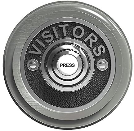 Traditional Round Wired Doorbell Visitors in Grey Ash and Chrome