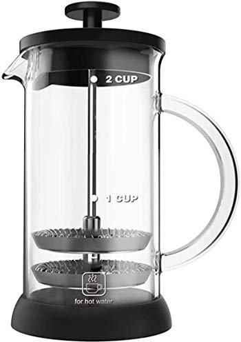 NCRD Caffettiera di Stampa Francese - Doppio Filtro, Vetro Francese Macchina per caffè Francese in Vetro borosilicato Resistente al Calore (Size : 600ML)