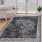 Carpeto Rugs Kurzflor Teppich mit Bordüre - Mäander Griechisch Muster - Wohnzimmer, Schlafzimmer und Flur - Robust und pflegeleicht und Fußbodenheizung geeignet - Grau 200 x 300 cm