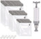 HUIKJI Vacuum Food Storage Bags, Reusable Vacuum Sealer Bags for Food Preservation Vacuum Sealing Kit, Vacuum Bags with Sealing Clips Vacuum Pump, Gray