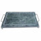 Griglia Piastra bistecchiera Barbecue in Pietra ollare per cuocere arrostire cibi Alimenti con Stand in Acciaio -Piastra ollare Grande 25x40 cm