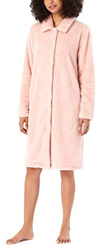 Schiesser Peignoir en Polaire Douce, rosé, M Femme