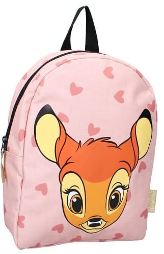 mybagstory - Rucksack – Bambi – Disney – Kinder – Schule – Primär – Materal – Stickerei – Krippe – Schulranzen für Mädchen – Größe 31 cm – verstellbare Träger, Rosa