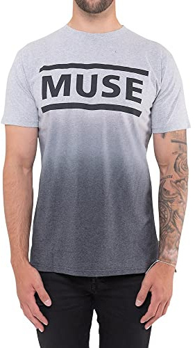 Muse T-Shirt Band Logo Nue Official Unisex Dip Dye White